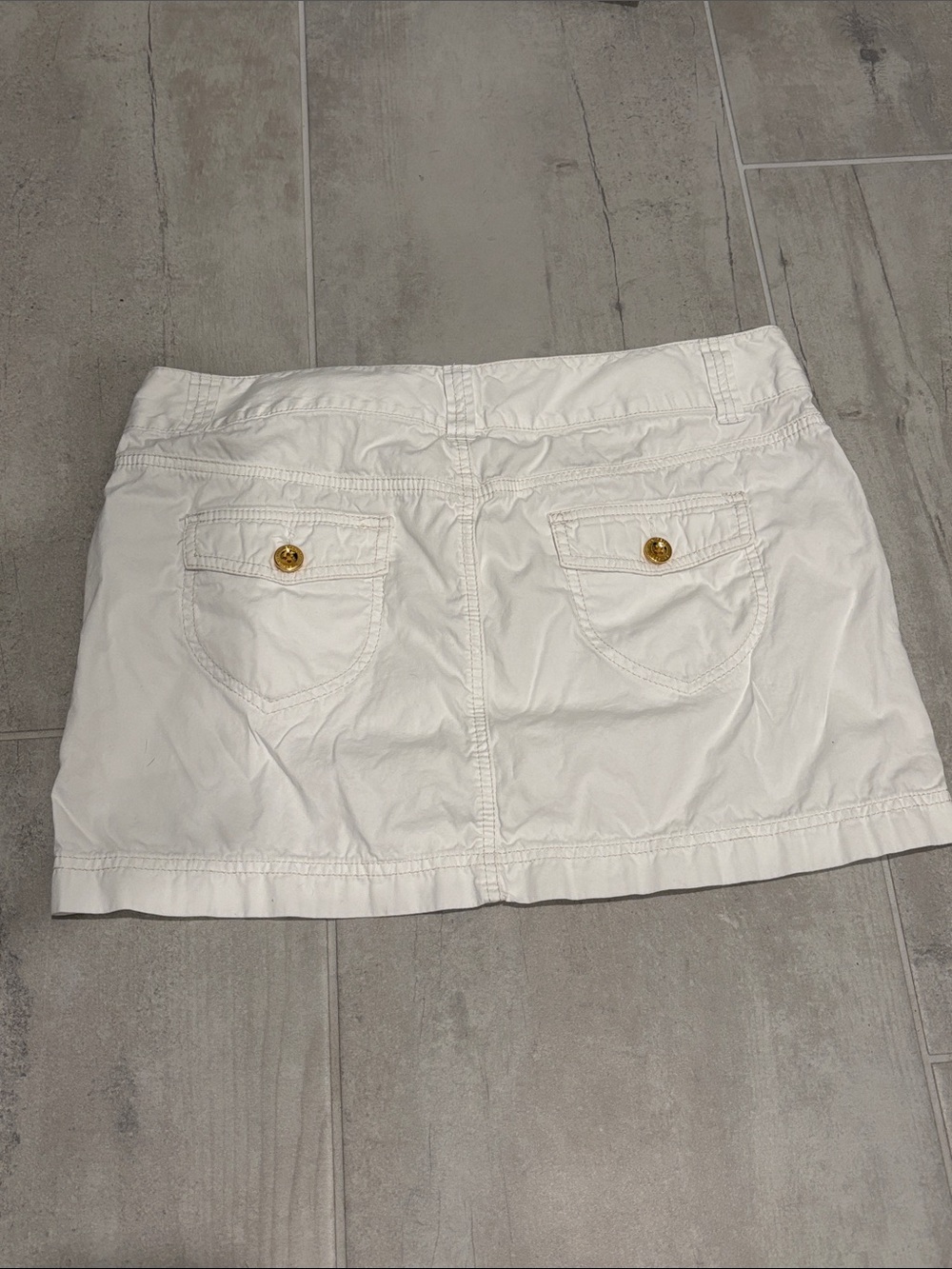 Express White Mini Skirt with Gold Accent - Picture 3 of 4